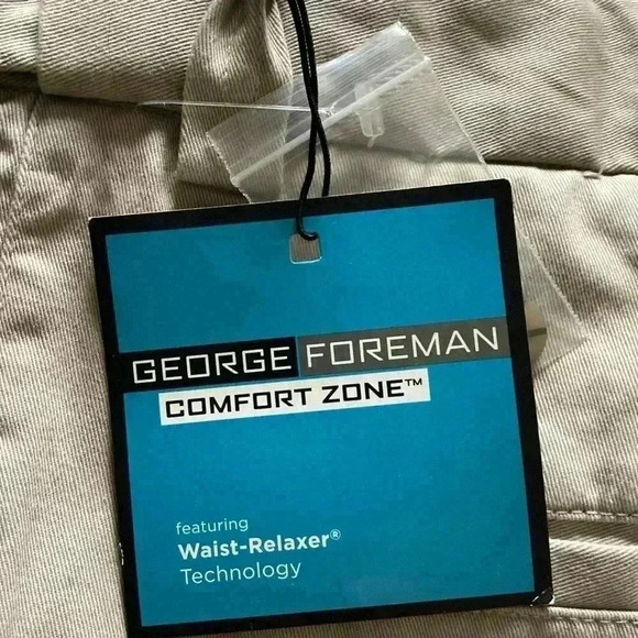 George Foreman Comfort Zone Waist- Relaxer Technology Tan/ Brown Pants 44X30 - Picture 6 of 10